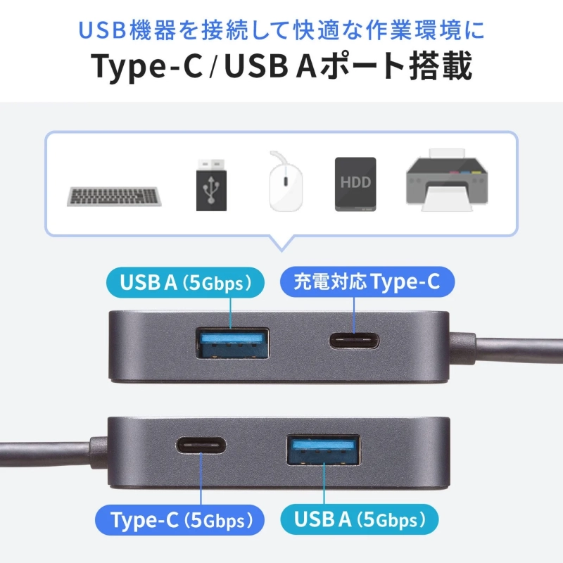 USB機器を接続して快適な作業環境に
