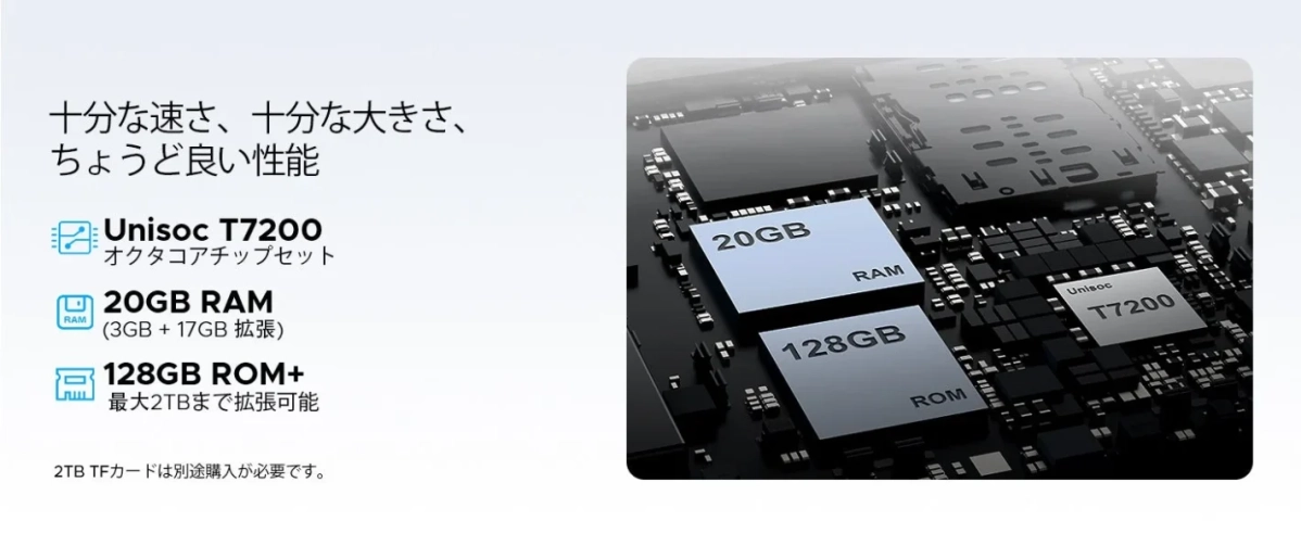 Unisoc T7200 オクタコアチップセット