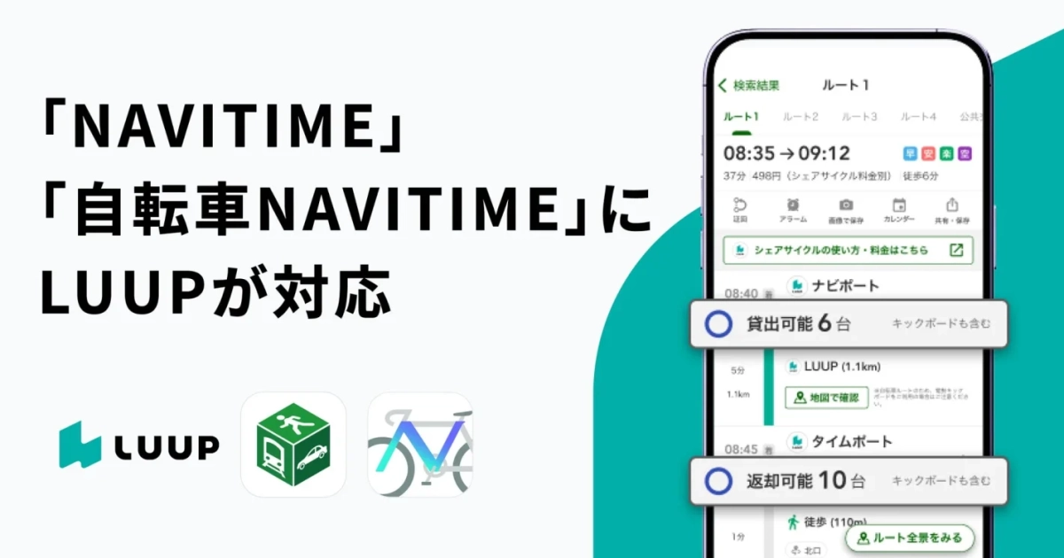 NAVITIMEとLUUPの連携画面
