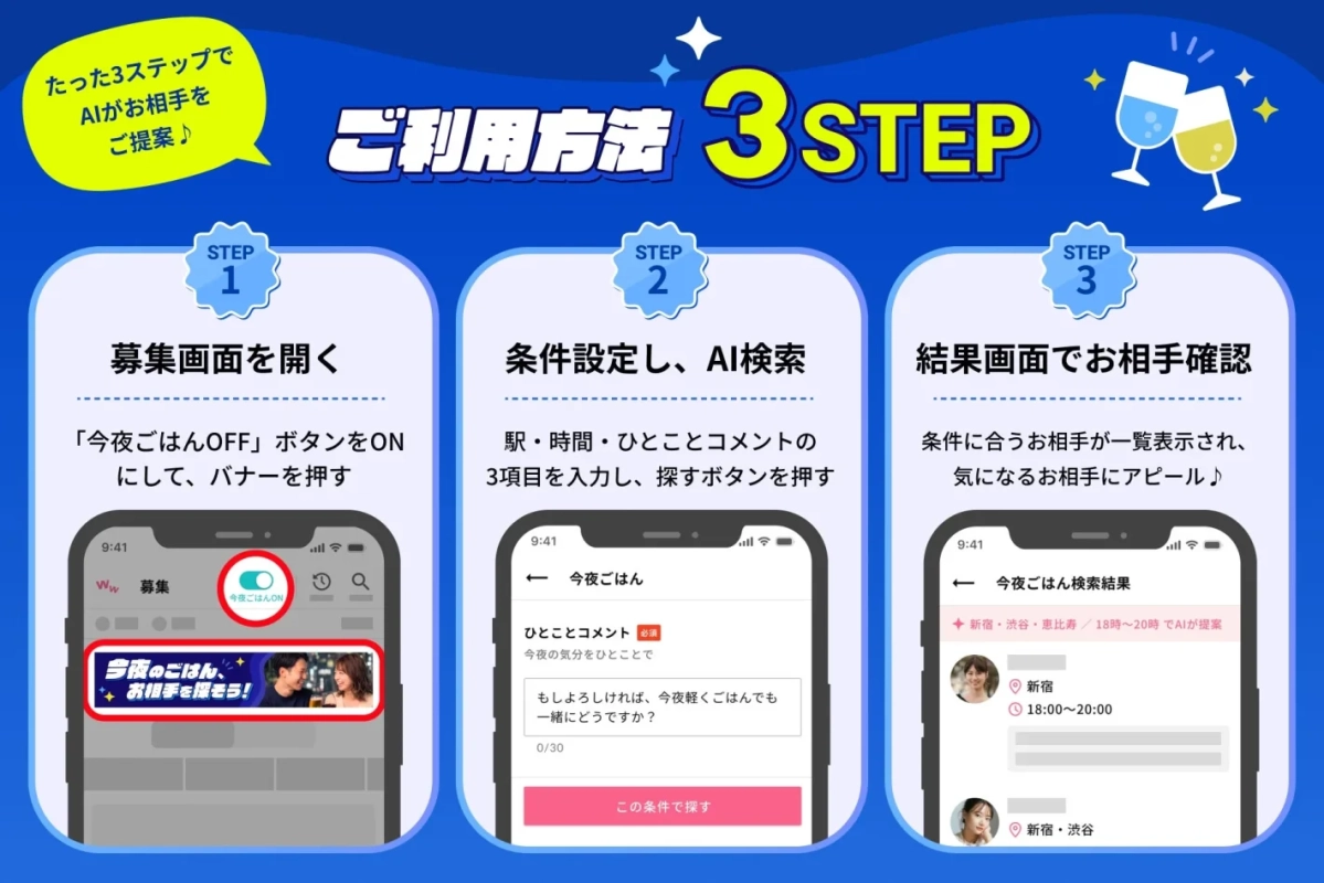 今夜ごはん ご利用の流れ