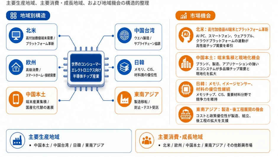 半導体産業の地域別構造