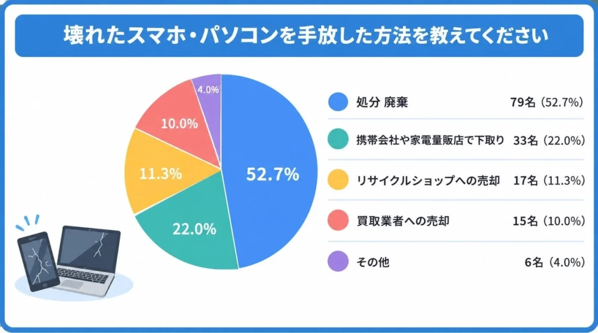 壊れたスマホ・パソコンを手放した方法
