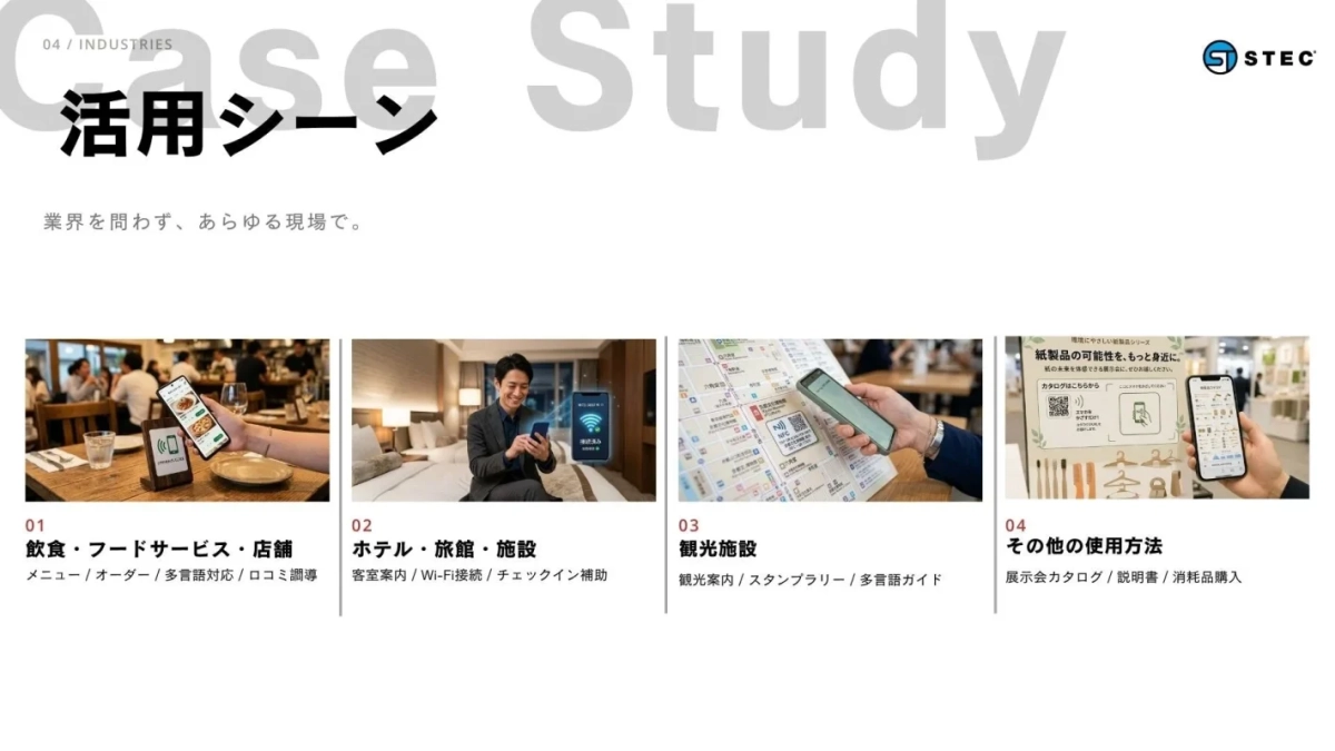 活用シーン 業界を問わず、あらゆる現場で。