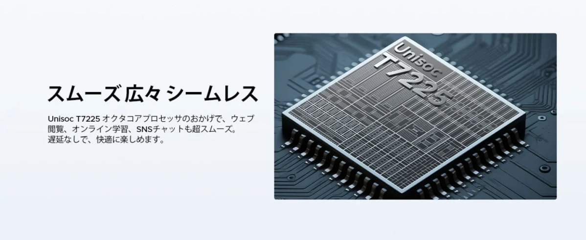 Unisoc T7225 オクタコアプロセッサ