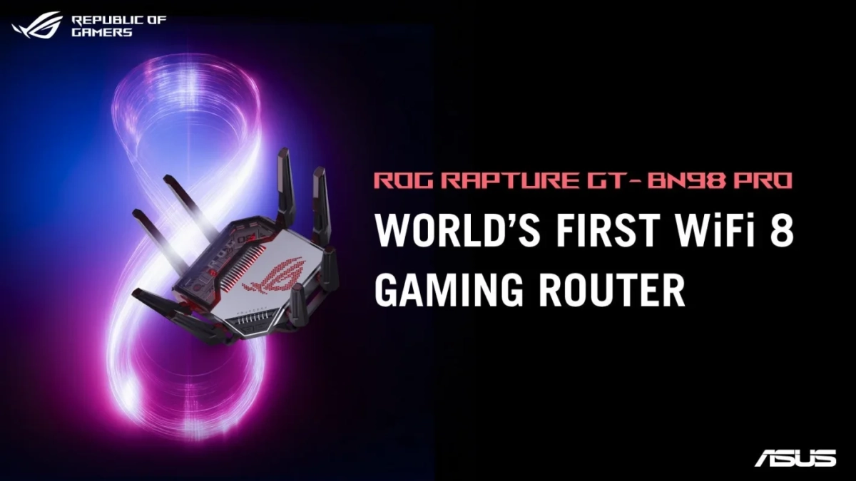 ROG RAPTURE GT-BN98 PROは、世界初のWi-Fi 8対応ゲーミングルーターです。