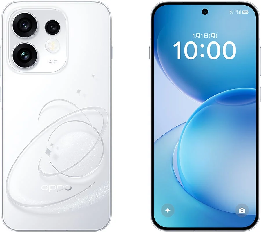 OPPO Reno16 5Gの背面と前面ディスプレイ